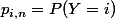 p_{i,n} = P(Y = i)